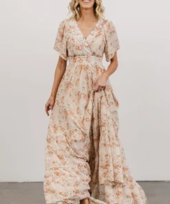 BB Custom Dresses Katherine Maxi Dress | Cream + Rust Floral 10 BB Custom Dresses Katherine Maxi Dress | Cream + Rust Floral