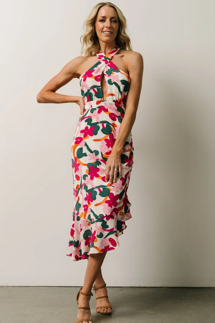 SL Kathy Midi Dress | Fuchsia Multi Floral 1 SL Kathy Midi Dress | Fuchsia Multi Floral