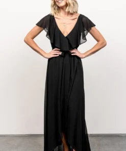 BB Custom Katya Ruffle Maxi Dress | Black