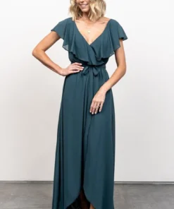 BB Custom Dresses Katya Ruffle Maxi Dress | Dusty Topaz