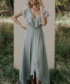 BB Custom Dresses Katya Ruffle Maxi Dress | Light Blue 11 BB Custom Dresses Katya Ruffle Maxi Dress | Light Blue