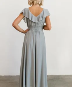 BB Custom Dresses Katya Ruffle Maxi Dress | Light Blue 14 BB Custom Dresses Katya Ruffle Maxi Dress | Light Blue