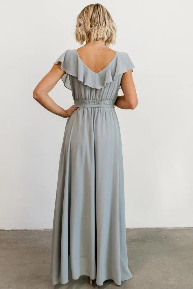 BB Custom Dresses Katya Ruffle Maxi Dress | Light Blue 6 BB Custom Dresses Katya Ruffle Maxi Dress | Light Blue