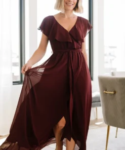 BB Custom Dresses Katya Ruffle Maxi Dress | Mulberry