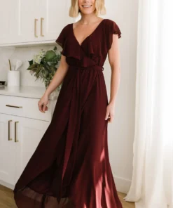 BB Custom Dresses Katya Ruffle Maxi Dress | Mulberry