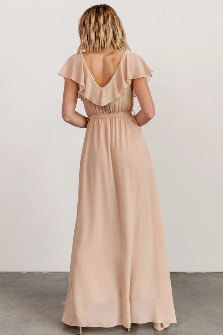 BB Custom Katya Ruffle Maxi Dress | Natural 6 BB Custom Katya Ruffle Maxi Dress | Natural