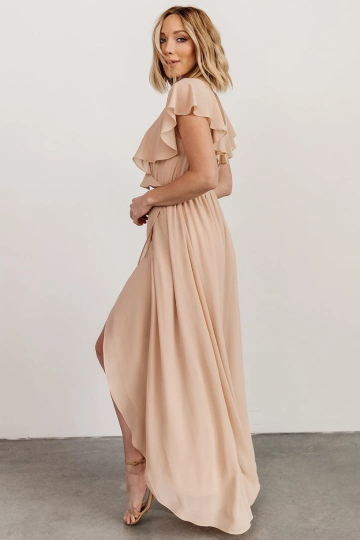 BB Custom Katya Ruffle Maxi Dress | Natural 5 BB Custom Katya Ruffle Maxi Dress | Natural