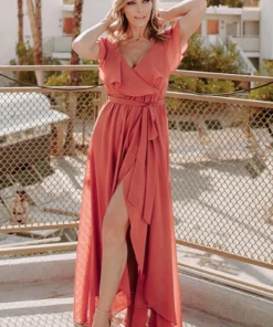 BB Custom Dresses Katya Ruffle Maxi Dress | Rosewood