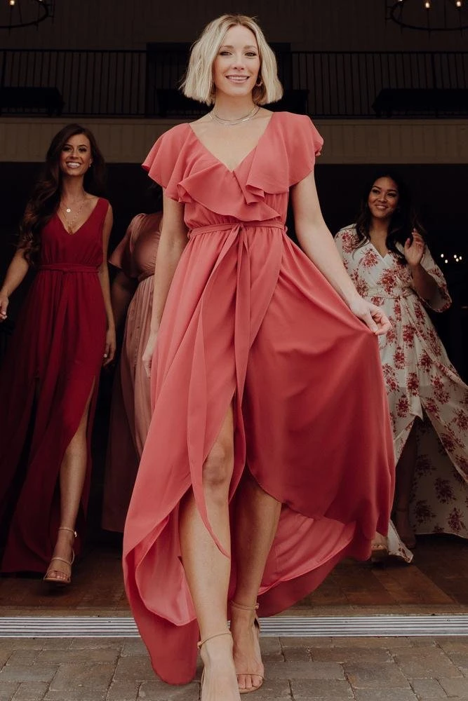 BB Custom Dresses Katya Ruffle Maxi Dress | Rosewood 6 BB Custom Dresses Katya Ruffle Maxi Dress | Rosewood