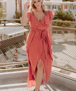 BB Custom Dresses Katya Ruffle Maxi Dress | Rosewood