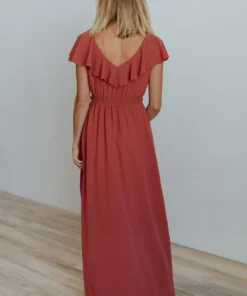 BB Custom Dresses Katya Ruffle Maxi Dress | Rosewood 34 BB Custom Dresses Katya Ruffle Maxi Dress | Rosewood