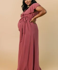 BB Custom Dresses Katya Ruffle Maxi Dress | Rosewood 35 BB Custom Dresses Katya Ruffle Maxi Dress | Rosewood