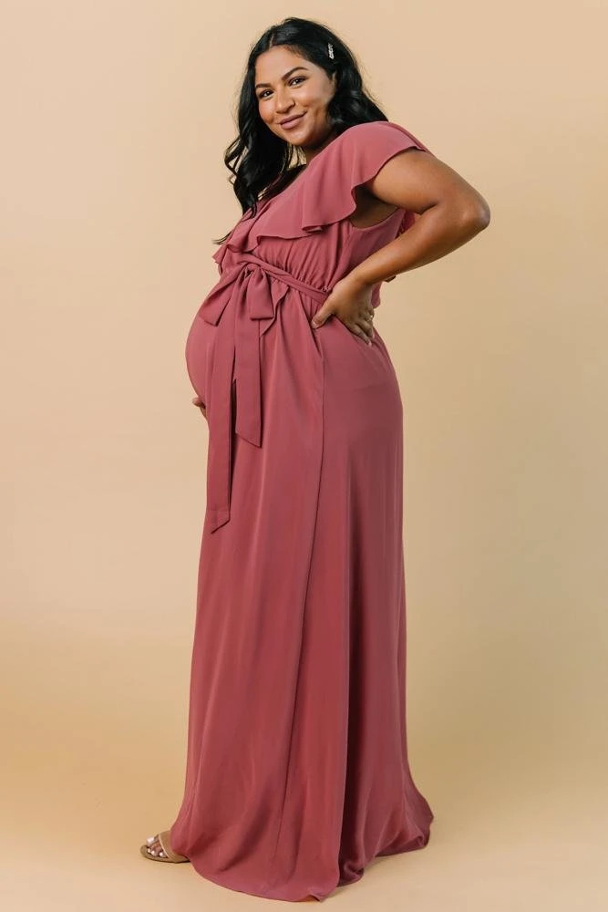 BB Custom Dresses Katya Ruffle Maxi Dress | Rosewood 16 BB Custom Dresses Katya Ruffle Maxi Dress | Rosewood