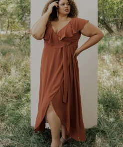 BB Custom Katya Ruffle Maxi Dress | Rust Dresses