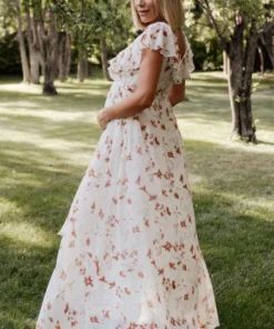 BB Custom Katya Ruffle Maxi Dress | Rust Print