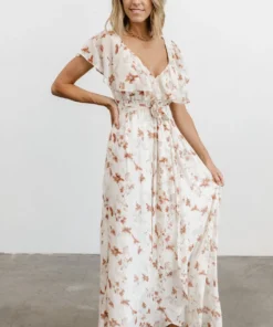 BB Custom Katya Ruffle Maxi Dress | Rust Print