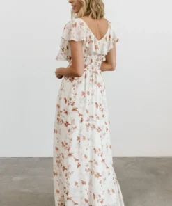 BB Custom Katya Ruffle Maxi Dress | Rust Print