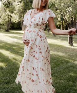 BB Custom Katya Ruffle Maxi Dress | Rust Print