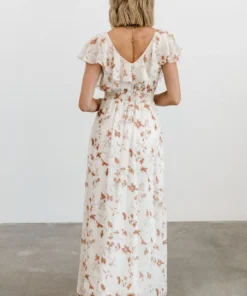 BB Custom Katya Ruffle Maxi Dress | Rust Print