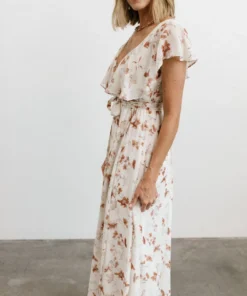 BB Custom Katya Ruffle Maxi Dress | Rust Print