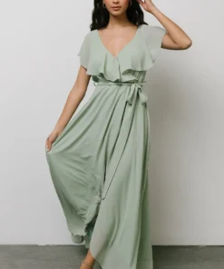 BB Custom Katya Ruffle Maxi Dress | Sage Dresses