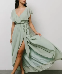BB Custom Katya Ruffle Maxi Dress | Sage Dresses