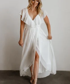 BB Custom Katya Ruffle Maxi Dress | White Dresses