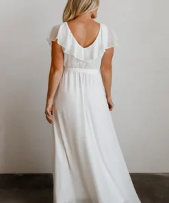 BB Custom Katya Ruffle Maxi Dress | White Dresses