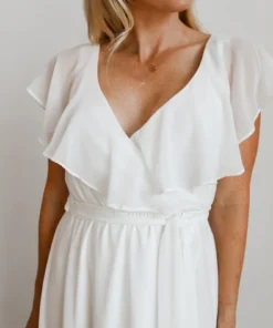 BB Custom Katya Ruffle Maxi Dress | White Dresses