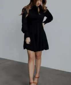 IL Kayla Dotted Mini Dress | Black