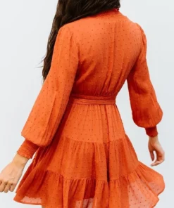 IL Kayla Dotted Mini Dress | Rust