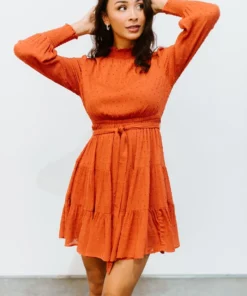 IL Kayla Dotted Mini Dress | Rust