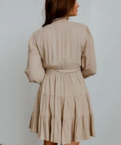 IL Dresses Kayla Dotted Mini Dress | Taupe