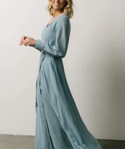 Soi Kelsey Wrap Dress | Dusty Blue Dresses 11 Soi Kelsey Wrap Dress | Dusty Blue Dresses