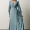 Soi Kelsey Wrap Dress | Dusty Blue Dresses