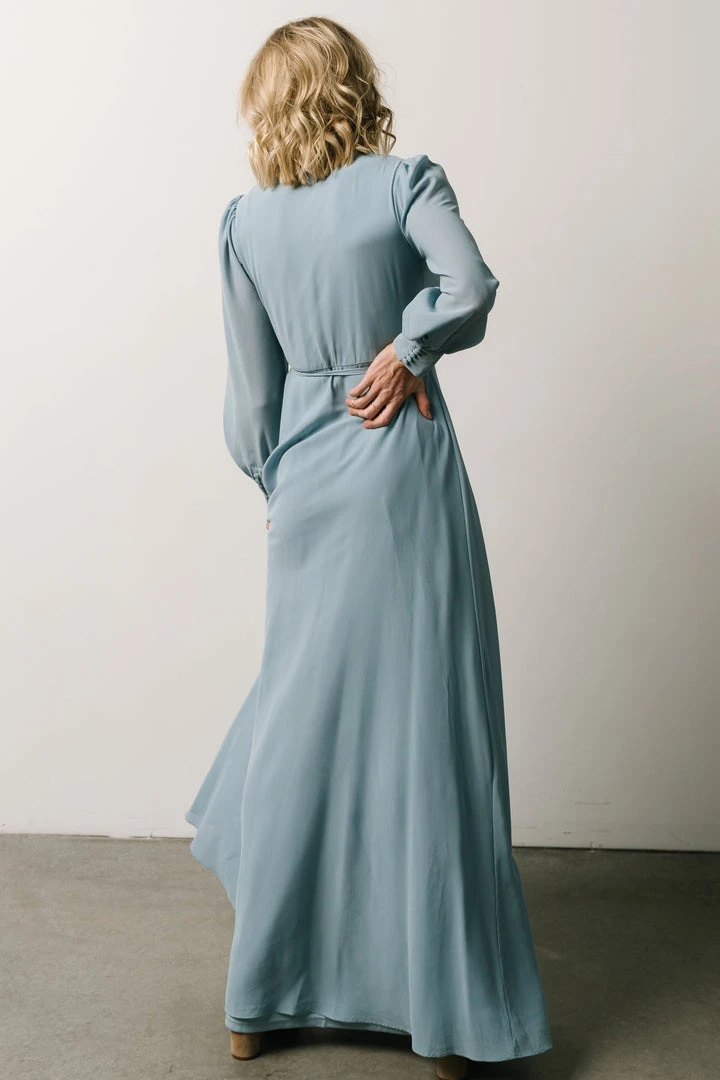 Soi Kelsey Wrap Dress | Dusty Blue Dresses 6 Soi Kelsey Wrap Dress | Dusty Blue Dresses