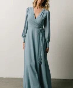 Soi Kelsey Wrap Dress | Dusty Blue Dresses 15 Soi Kelsey Wrap Dress | Dusty Blue Dresses