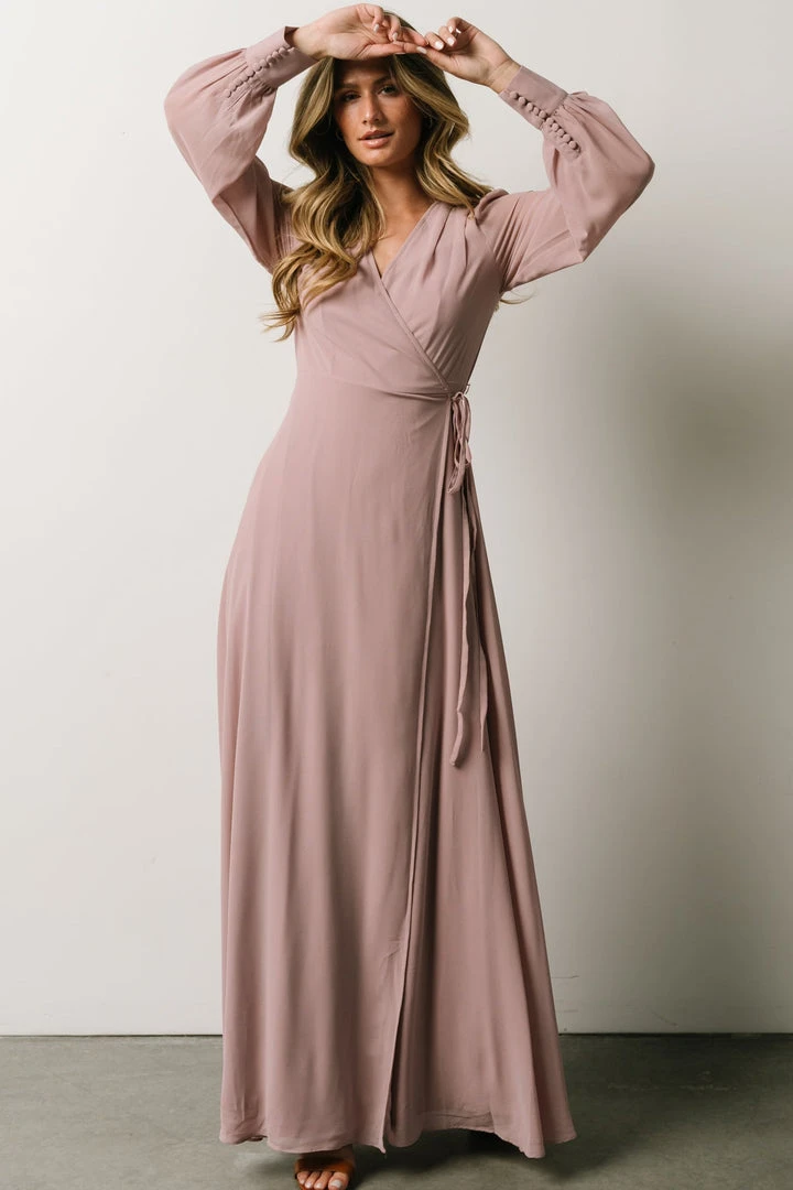 Soi Dresses Kelsey Wrap Dress | Dusty Rose 2 Soi Dresses Kelsey Wrap Dress | Dusty Rose