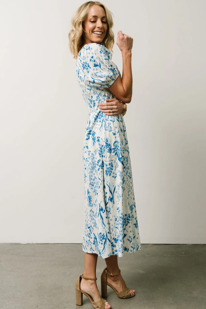 SL Kenna Midi Dress | Blue Floral Print 4 SL Kenna Midi Dress | Blue Floral Print