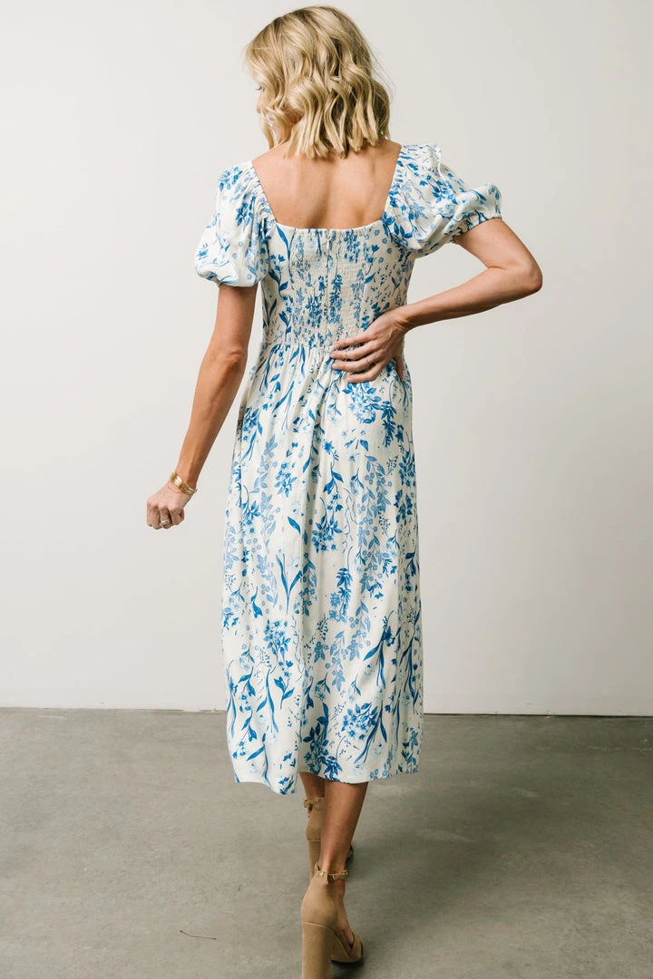 SL Kenna Midi Dress | Blue Floral Print 5 SL Kenna Midi Dress | Blue Floral Print