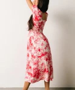 SL Kenna Midi Dress | Fuchsia Watercolor Print Dresses 13 SL Kenna Midi Dress | Fuchsia Watercolor Print Dresses