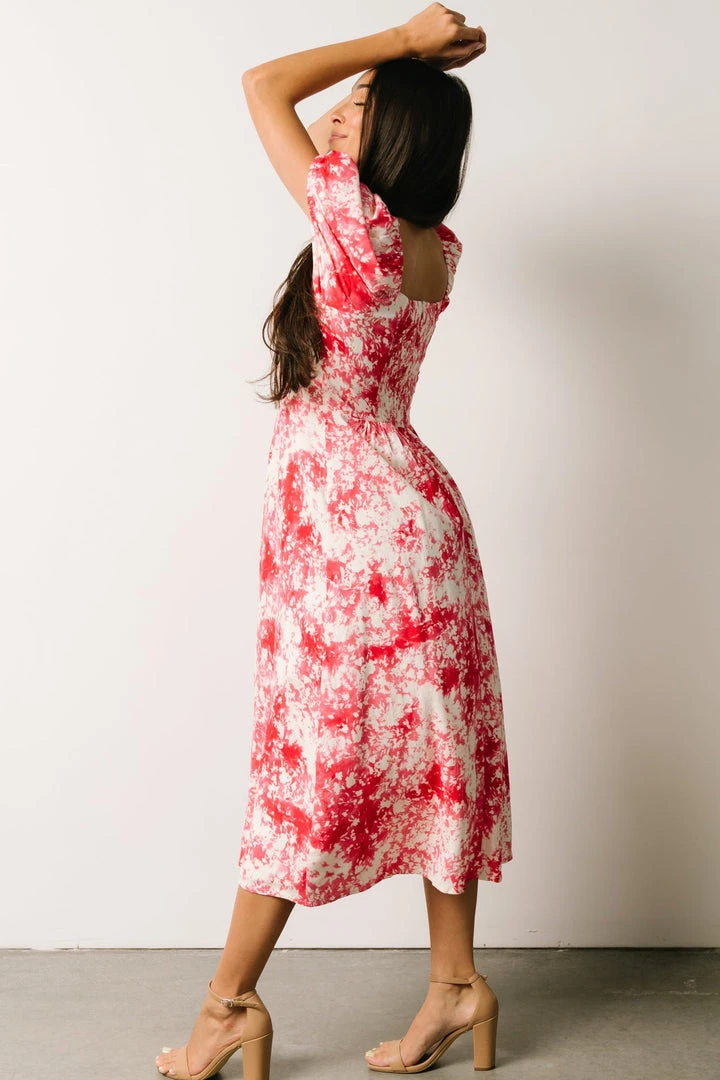 SL Kenna Midi Dress | Fuchsia Watercolor Print Dresses 7 SL Kenna Midi Dress | Fuchsia Watercolor Print Dresses