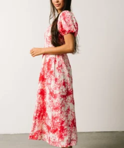 SL Kenna Midi Dress | Fuchsia Watercolor Print Dresses 12 SL Kenna Midi Dress | Fuchsia Watercolor Print Dresses