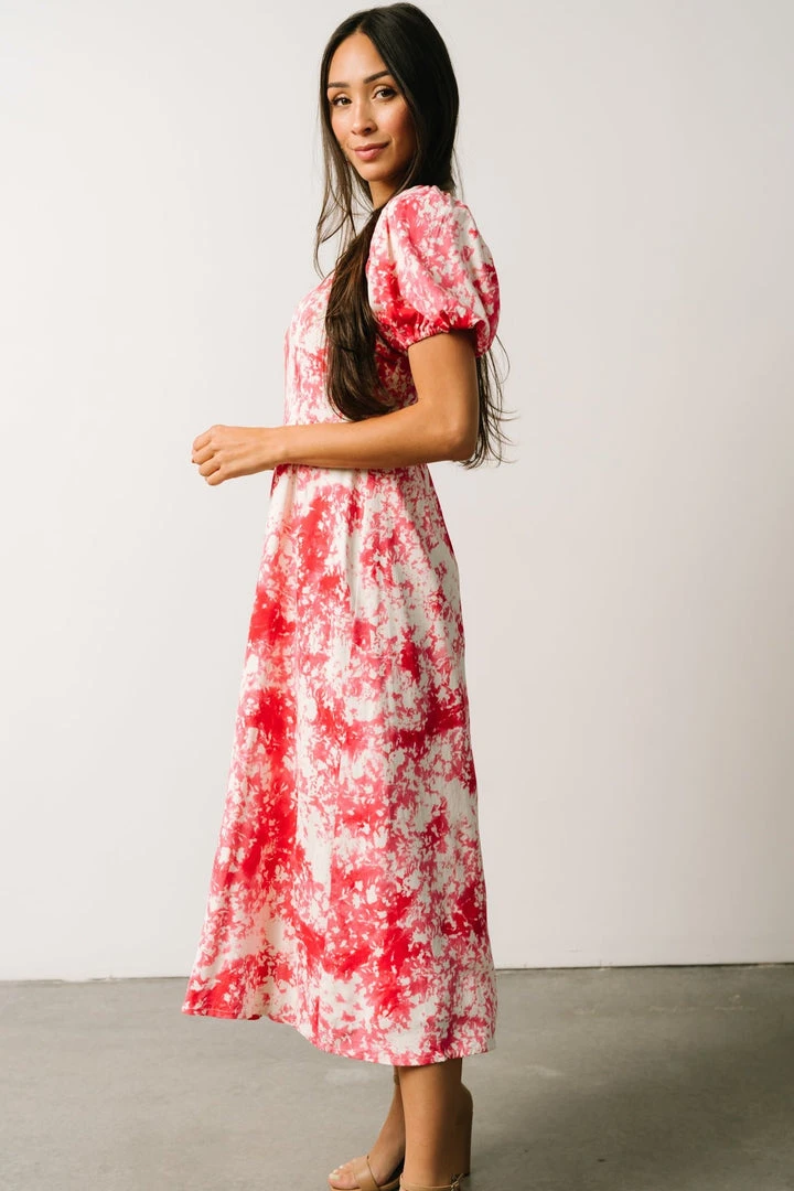 SL Kenna Midi Dress | Fuchsia Watercolor Print Dresses 6 SL Kenna Midi Dress | Fuchsia Watercolor Print Dresses