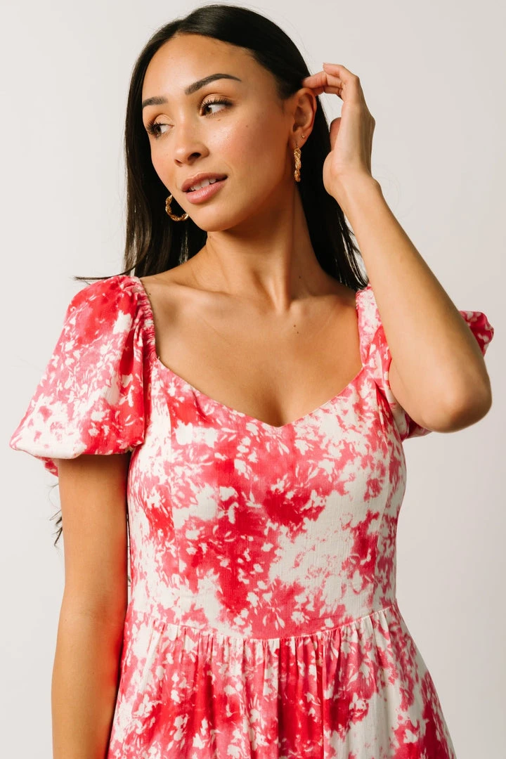 SL Kenna Midi Dress | Fuchsia Watercolor Print Dresses 2 SL Kenna Midi Dress | Fuchsia Watercolor Print Dresses