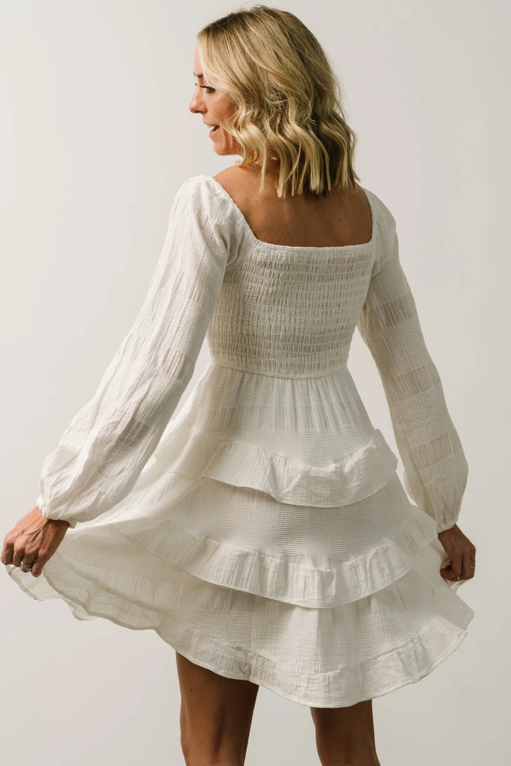 POL Kennedy Square Neck Baby Doll Dress | Ivory 2 POL Kennedy Square Neck Baby Doll Dress | Ivory