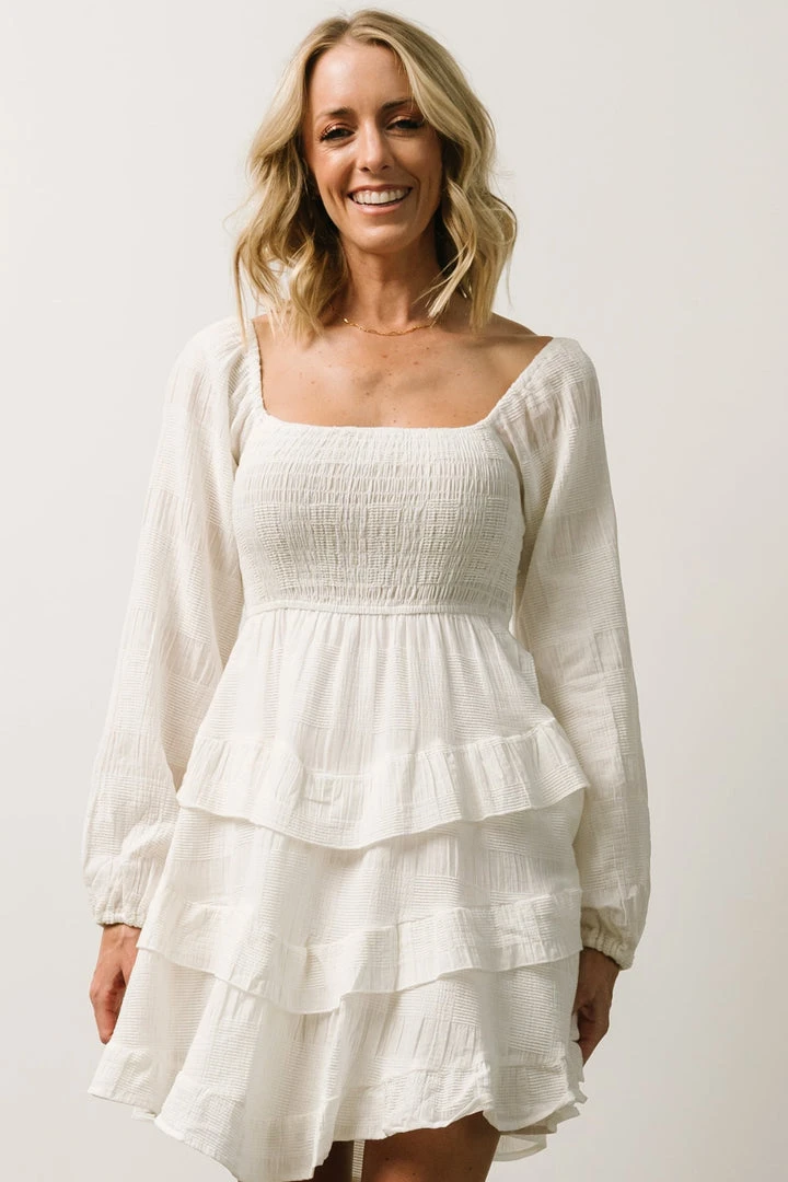 POL Kennedy Square Neck Baby Doll Dress | Ivory 4 POL Kennedy Square Neck Baby Doll Dress | Ivory