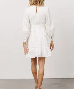 IL Keri Long Sleeve Short Dress | Off White Dresses