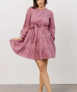 IL Keri Long Sleeve Short Dress | Orchid