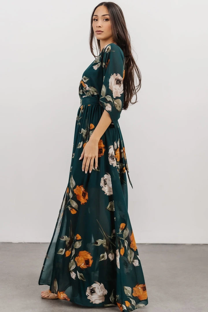 BB Custom Kia Kimono Maxi Dress | Deep Topaz Floral Dresses 6 BB Custom Kia Kimono Maxi Dress | Deep Topaz Floral Dresses